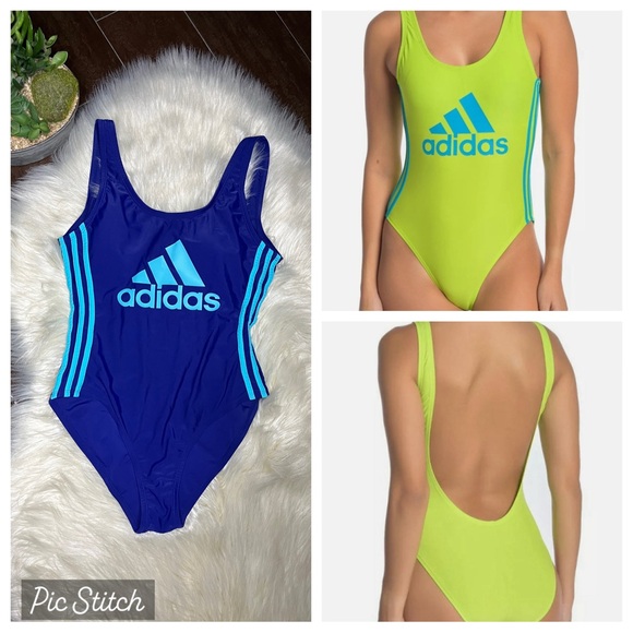 adidas Other - Adidas Royal blue and turquoise logo one pc low back Swimsuit sz small